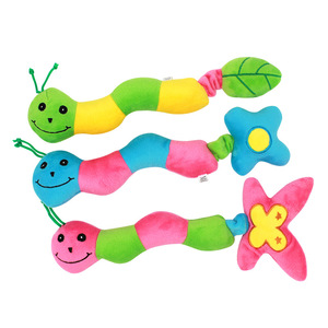 Jouet à mâcher pour chien en peluche de haute qualité, <span class=keywords><strong>Danny</strong></span> Pet Caterpillar, qui couine, vert/bleu/rose, 28*6cm, écologique, prix de gros en Chine - Product Image 1