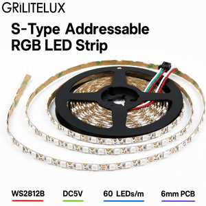 Flexible Addressable LED Strip WS2812B SMD5050 5V 6mm PCB with Precision Horizontal Bend <b>Control</b> for Custom Logos - Product Image 1