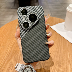 Coque arrière en fibre de carbone à motif quadrillé pour <span class=keywords><strong>Huawei</strong></span> P80 PRO ULTRA P70 060 P50 P40 NOVA 14 13 MATE 70RS PC Coque rigide pour appareil photo - Product Image 4