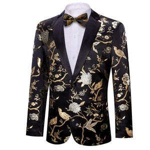 2024 negro oro <span class=keywords><strong>Beige</strong></span> Floral hombres Blazers Slim Fit negocios Casual hombres <span class=keywords><strong>traje</strong></span> un botón viaje Blazer ligero <span class=keywords><strong>traje</strong></span> <span class=keywords><strong>chaqueta</strong></span> - Product Image 2