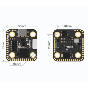 Controlador de Vuelo Foxeer H7 Mini H743 FC MPU6000 4-8S Doble BEC Barómetro 32KHz 20x20mm 4m O3 HD/Analógico VTX Metal para Drones de Carreras - Product Image 3