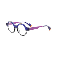 Monturas Ópticas de Acetato Premium Unisex, Gafas Redondas Vintage Transparentes de Color, Lentes de Moda al por Mayor