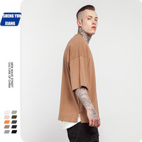 T-shirt manches cinq points en coton pour homme, Logo personnalisé, couleur unie, vêtements masculins, collection 2020