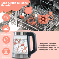 Moule à sucettes en silicone sans BPA pour bébé avec motif de fruits de dessin animé, attache-tétine, moule à glaçons pour lait maternel (avec couvercle)