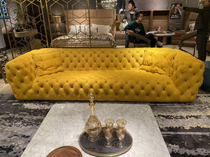 Meubles d'hôtel de luxe post-moderne, canapés et fauteuils en cuir <span class=keywords><strong>nubuck</strong></span> italien, <span class=keywords><strong>canapé</strong></span> Chesterfield capitonné en cuir - Product Image 2