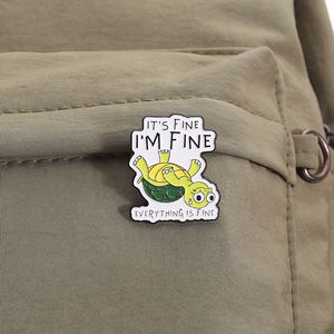 Ini baik saya baik-baik saja semuanya baik Enamel Pin lucu bros kura-kura kerah Lapel lencana hadiah perhiasan untuk teman-teman - Product Image 3