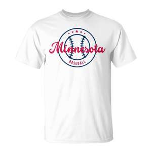 T-shirt de baseball Minnesota blanc pour homme, chemise promotionnelle - Product Image 1