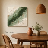 Peinture à l'huile Art Déco peinte à la main sur toile, cadre carré doré, pour salon, salle à manger, fond de canapé, art mural de luxe à suspendre