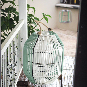 Modisches Design Wasserdichte Weiden-Rattan Gartenlaterne Handgewebte Heimdekoration Antike Laterne - Product Image 4