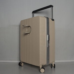 Stylish Aluminum Frame <b>Suitcase</b> 20 Inch With Water Bottle Holder For Business Travel Unisex Summer 2023 - Product Image 2