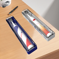 Brosse à dents rotative Happy Custom à poils souples pour un nettoyage en profondeur, idéale pour les voyages et l'usage domestique, avec brosse à dents intégrée