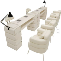 Nouvel ensemble de table et chaise de manucure de luxe avec tiroirs pour salon de beauté, modèle 2025, très demandé