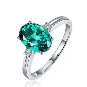 可调镀铂钻石戒指椭圆形水晶愈合石戒指锆石女性订婚戒指