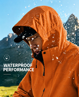 Veste imperméable coupe-vent à capuche unisexe 3-en-1 pour l'extérieur, fermeture éclair, style sportif d'hiver