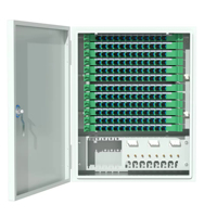 Outdoor SMC FTTH Fiber Optic Cabinet 144 Core Wall-Mounted Splice Box with SC Single Mode Fusion Tray IP65 Rated Strong Durable