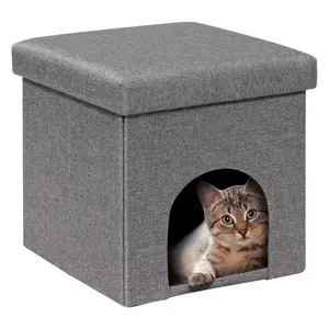 Bailey Furniture Square Pet Storage Ottoman Animal Stool For Home Decoration Collapsibel Storage Ottoman For Living Room