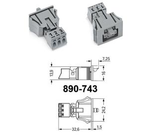ขั้วต่อไฟฟ้าแบบเสียบได้ รุ่น 890-743 สำหรับเต้ารับแบบ Snap-in ของ <span class=keywords><strong>Wago</strong></span>; 3 ขั้ว; รหัสสินค้า B; 1.<span class=keywords><strong>50</strong></span> ตร.ม.; สีเทา - Product Image 5