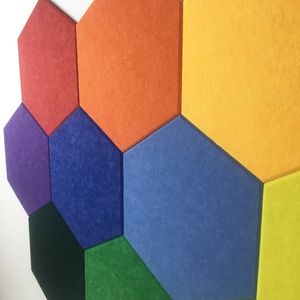 Hexagone insonorisé haute densité auto-adhésif 100% PET Polyester fibre panneau acoustique insonorisé bâton sur panneaux muraux - Product Image 4