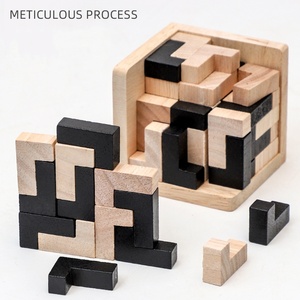Puzzle de casse-tête Luban – Cube en bois 3D, puzzle Burr, casse-tête à emboîter – Jeu d'intelligence, jouet éducatif pour enfants et adultes – C - Product Image 4