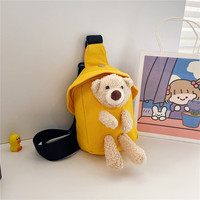Mini sac à bandoulière en peluche pour enfants, sacoche de poitrine en toile, design ours mignon, fille et garçon, nouvelle collection