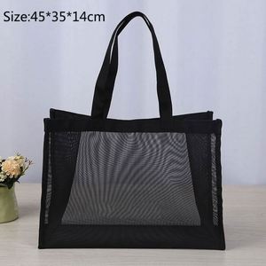 Bolsa de Compras de Playa de Malla de Nailon Reutilizable con Letras Impresas Personalizadas al por Mayor para Mujer - Product Image 2