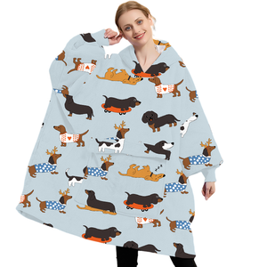 ผ้าห่มมีฮู้ดผ้าฟลีซสองชั้นพร้อมฮู้ดผ้าห่มมีฮู้ดโอเวอร์ไซส์ดีไซน์ตามสั่งสำหรับฤดูหนาว - Product Image 4