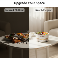 Plateau en plastique pour fruits secs, plateau de service élégant et raffiné pour table basse de salon, boîte de rangement haut de gamme pour snacks, bonbons et noix, usage domestique