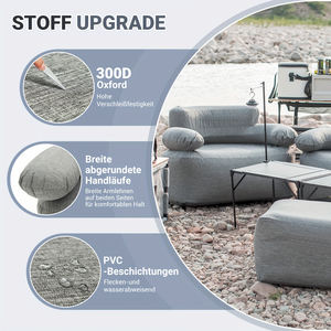 Chaise longue gonflable d'extérieur, canapé gonflable portable avec pompe intégrée, coque en tissu Oxford durable, canapé gonflable pour le camping - Product Image 5