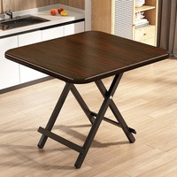 Table pliante moderne portable, plateau en bois, structure métallique, gain de place, bureau, maison, salle à manger, pique-nique, facile à ranger et à transporter
