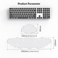 Repose-poignets ergonomique pour clavier, personnalisé, en forme de nuage transparent, dégradé violet, résistant à l'eau, pour cadeaux de bureau d'été