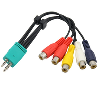 Cable adaptador de componente AV de audio y video de 3,5mm + 2,5mm a 5RCA blindado conductor de cobre para TV LED LCD