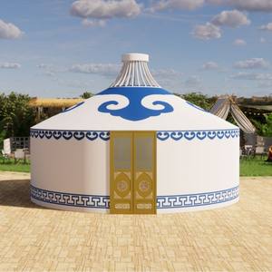 Camping en plein air Maison mobile Tente Partie familiale Tentes Bon marché <span class=keywords><strong>Yourte</strong></span> <span class=keywords><strong>mongole</strong></span> de haute qualité - Product Image 2