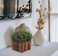 Support de jardinière rustique en bois FSC personnalisé, 3 pièces, pour extérieur/intérieur, pour garde-corps de fenêtre, balcon, clôture de jardin, pot de fleurs, seau à plantes, boîte à fleurs en bois