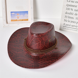 <span class=keywords><strong>Prix</strong></span> de gros Nouveau style Femmes Hommes Cuir <span class=keywords><strong>Mexique</strong></span> Unisexe Été Western Chapeau en laine douce PU Cuir Chevalier Chapeaux - Product Image 5