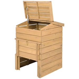 <span class=keywords><strong>Composteur</strong></span> en bois massif de 48 gallons avec porte coulissante verrouillable, ouverture à clapet, tiges à gaz, <span class=keywords><strong>composteur</strong></span> robuste de grande capacité - Product Image 1