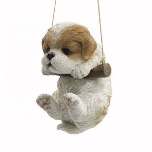 ガーデンデコレーション リアルな吊り下げミニチュア動物フィギュア 犬の置物、リアルな動物卸売犬の彫刻 - Product Image 4
