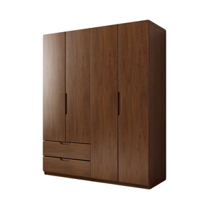 Lemari pakaian pintu ganda gaya Nordik, furnitur kamar tidur pintu ganda dengan lemari pakaian ek ruang tamu - Product Image 1