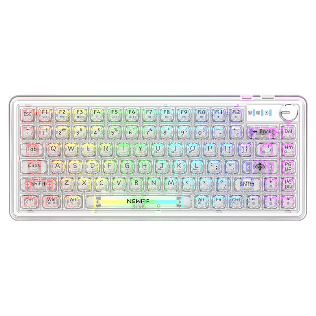 PC Transparent Keycaps Gasket Structure XK86B Wireless RGB Hot Swapple Mechanical Gaming Keyboard