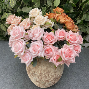 Bouquet di Rose Artificiali in Seta all'Ingrosso, 10 Teste, Stile Costiera Amalfitana, per Matrimoni, Lauree, Decorazioni di Halloween, Impermeabili - Product Image 1