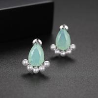 LUOTEEMI — boucles d'oreilles goutte d'eau, pour femme, bijou classique tendance, en perles de verre, style coréen, mignon