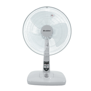 Ventilateur de table électrique de 16 pouces en gris, hauteur réglable, oscillant, ventilateur de refroidissement d'air, télécommande, ventilateur de sol portable pour la maison - Product Image 1