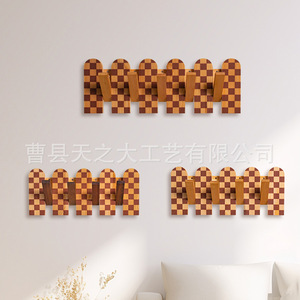 Piano Key Wooden Coat Rack <b>Wall</b> Mounted Storage Rack For Entryway Bedroom Multipurpose <b>Hook</b> Rack - Product Image 1