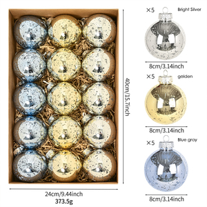 <b>Christmas</b> 8Cm <b>Boxed</b> <b>Christmas</b> Ball Hanging Decoration Electroplated Irregular Plastic Balls Cute <b>Christmas</b> Tree Decoration - Product Image 4