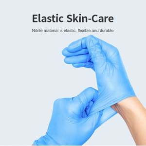 Guantes de nitrilo desechables azules con certificación EN455, sin polvo, para examen médico, piel sensible al tacto, resistente al agua, duradero - Product Image 3