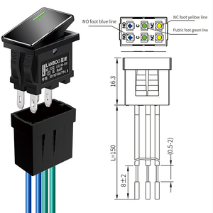 Lanboo 1409 kcd1 LED ánh sáng 2 vị trí 2NO/2no2nc loại thuyền chuyển đổi 5-24V 220V 250VAC Max. Điện áp - Product Image 5