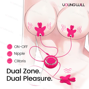 Vibrador de Clítoris y Pezones de Silicona, Impermeable, Recargable por USB, con Doble Zona y 10 Modos Ajustables, Juguete Sexual para Mujeres Adultas, OEM ODM - Product Image 3