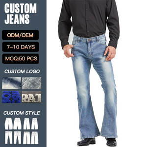 Nouveau style – <span class=keywords><strong>Jean</strong></span> <span class=keywords><strong>déchiré</strong></span> décontracté coupe cloche, pantalon <span class=keywords><strong>en</strong></span> denim rétro évasé, <span class=keywords><strong>jean</strong></span> vintage bleu moyen - Product Image 1