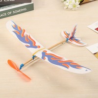 218 Petit planeur en mousse Thunderbird à propulsion par élastique, modèle d'avion à assembler soi-même, jouet d'extérieur pour adolescents