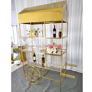 FURUN Customized Stainless Steel Gold <b>Candy</b> <b>Cart</b> for Baby Shower Weddings Background Decoration with Party Supplies - Product Image 3