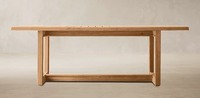 Ensemble de table à manger d'extérieur en teck, meubles en bois contemporains pour patio et jardin, coussin durable non imperméable